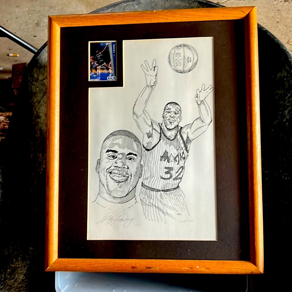Shaquille O’Neal Fleer 92 rookie card. Official Limited Edition Artwork